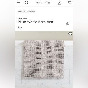 West Elm Bath Mat 20 x 34”